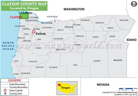 Clatsop County Map, Oregon