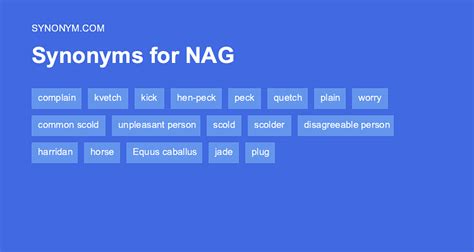 Another word for NAG > Synonyms & Antonyms