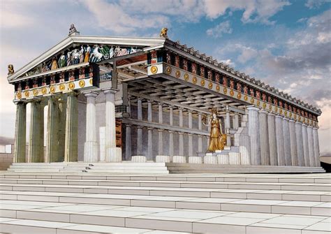 Reconstitution of the Parthenon, built in the 5th century BC on the ...