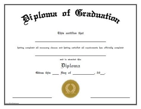 Free Printable Graduation Diploma Template - Printable Templates