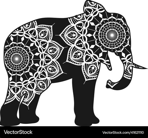 Elephant animal mandala design Royalty Free Vector Image