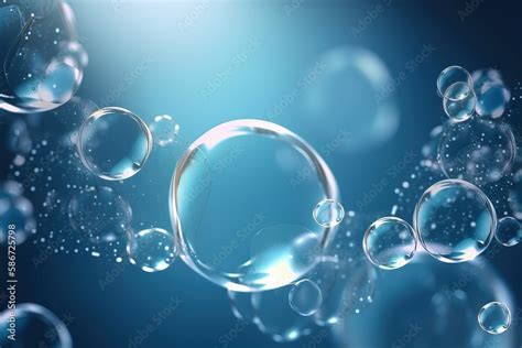 a bunch of soap bubbles floating in the air on a blue background with a ...