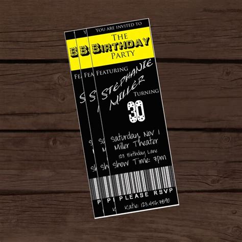 Items similar to Broadway Theater Ticket Stub Invitation on Etsy