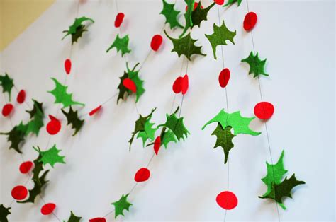 Holly Garland Christmas Garland 8 10 12 15 Feet Ready to Ship From USA ...