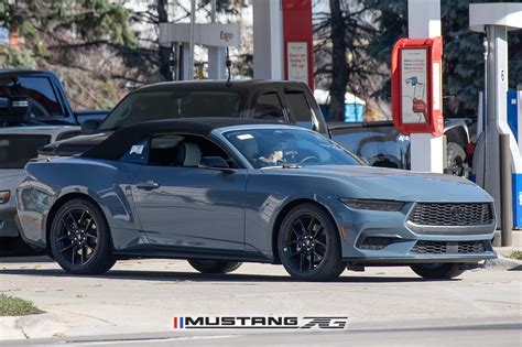 2024 Mustang EcoBoost Convertible Spied in Vapor Blue w/Blue Brembos | Mustang7G - 2024+ S650 ...