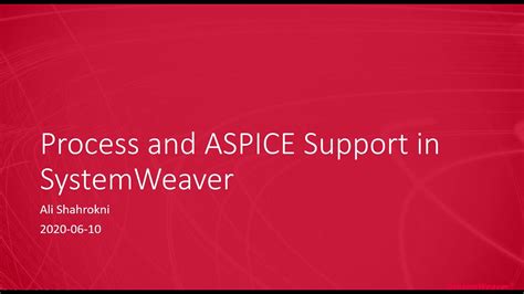 ASPICE and Process Documentation in SystemWeaver - YouTube