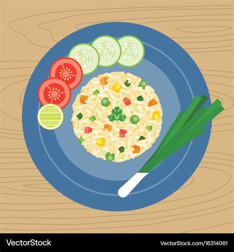 Fried rice Royalty Free Vector Image - VectorStock