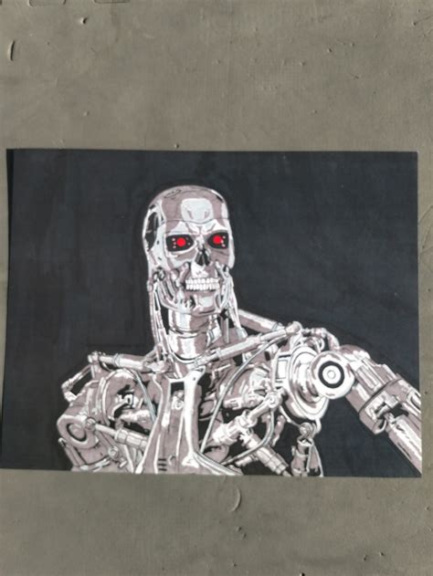 The Terminator T-800 endoskeleton Art Print 11x14 | Etsy