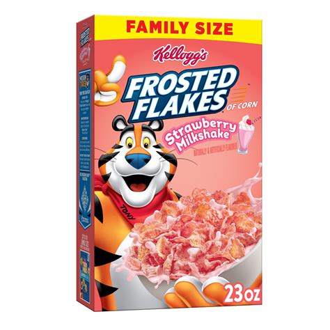 Kellogg's Frosted Flakes Cold Breakfast Cereal, Strawberry Milkshake ...