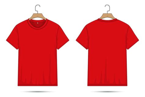 Front And Back Red T Shirt Mockup, T Shirts, Mock Up T Shirts, Red PNG ...