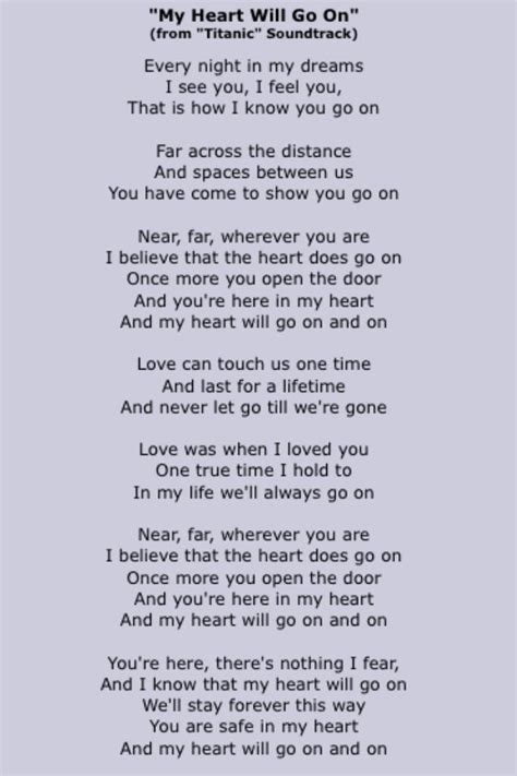 Celine dion titanic theme song lyrics - sapjebowl