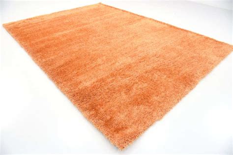 Orange 8' x 11' 4 Luxe Solid Shag Rug | eSaleRugs