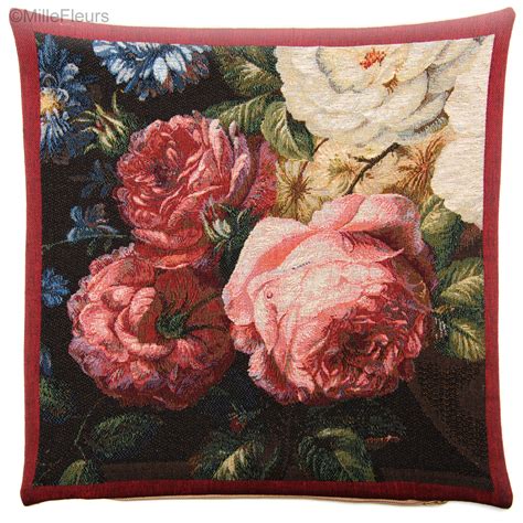 Three Roses - Classic Flowers - Tapestry cushions - Mille Fleurs Tapestries