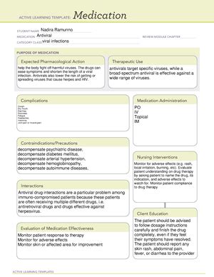 Antiparasitic - medication uses indication interventions side effects - ACTIVE LEARNING ...