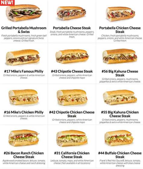 Menu for Jersey Mike's Subs (3900 Paradise RdSte K Las Vegas , 89169)