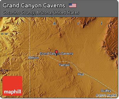 Free Physical Map of Grand Canyon Caverns