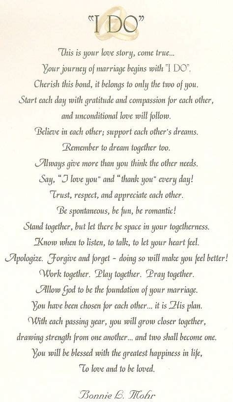 I would have the priest read this before we day our vows or before we say "I Do" | Wedding poems ...