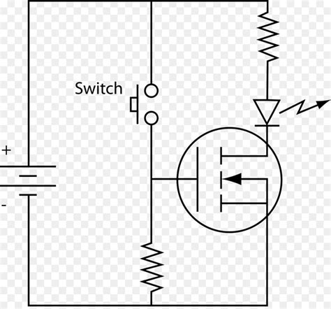 MOSFET, Fieldeffect Transistor, Diagram Sirkuit gambar png