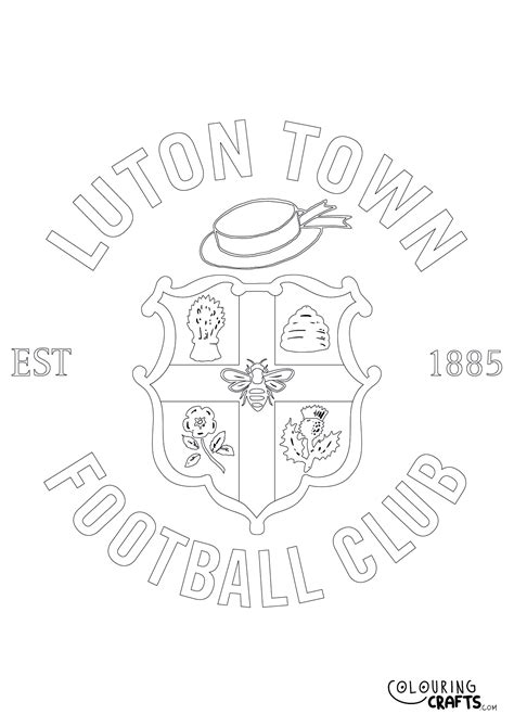 Luton Town Badge Printable Colouring Page - Colouring Crafts