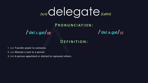 Delegate Meaning And Pronunciation | Audio Dictionary - YouTube