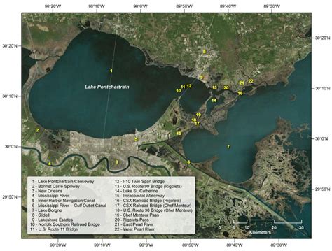 Lake Pontchartrain Bridge Map | Dakota Map