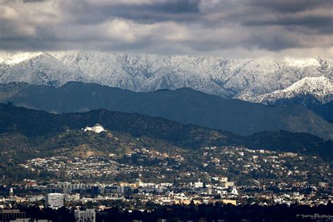 Before and after photos show snow blanketing L.A. mountains - Los ...