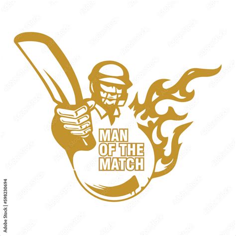 Cricketer logo, Cricket League, Cricket Championship, man of the match bat and ball with stumps ...