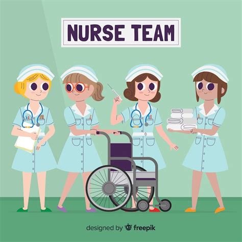 Free Vector | Cartoon nurse team background