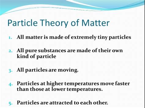 Particle Theory of Matter