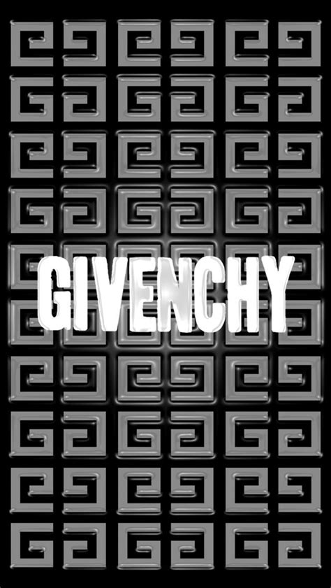 the word givenchy written in white letters on a black and grey background with squares