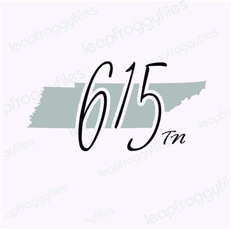 Tennessee Area Code 615 Area Code 615 Svg File/svg Png Eps Dxf/tennessee State Shirt File - Etsy