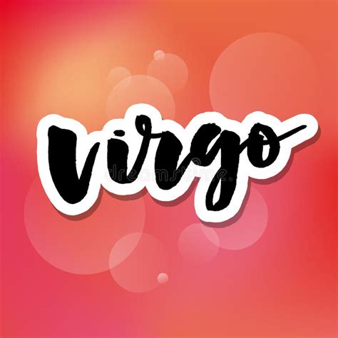 Virgo Lettering Calligraphy Brush Text Horoscope Zodiac Sign Illustration Stock Illustration ...