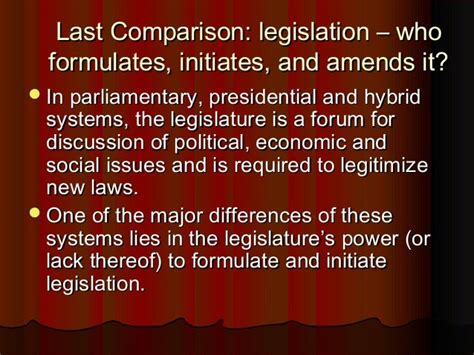 Presidential versus Parliamentary System