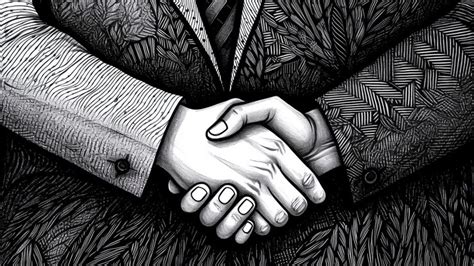 Premium AI Image | Handshake of business people Black and white ...