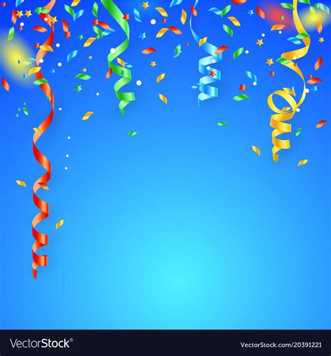 Colorful confetti on blue background Royalty Free Vector