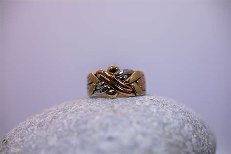 6 Band Tri Gold Puzzle Ring — Austen Jewellers | Okotoks | Jewellery ...