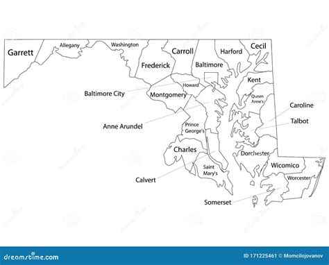 Maryland Counties Vector Map | CartoonDealer.com #171029170