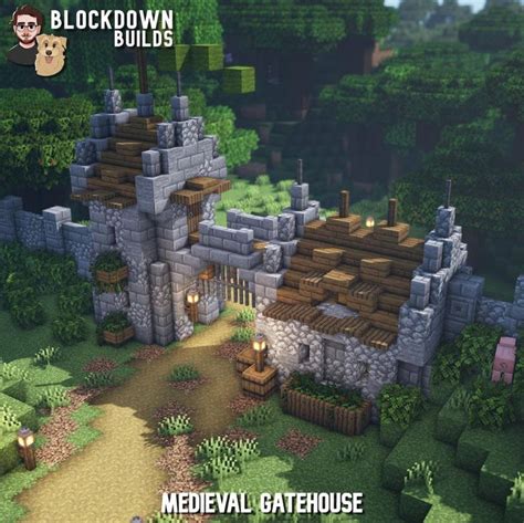 A Medieval Gatehouse made by me! : Minecraftbuilds | Minecraft castle ...