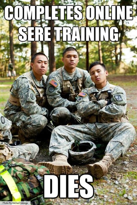 completes online sere training dies - Hooah ROTC Cadet - quickmeme