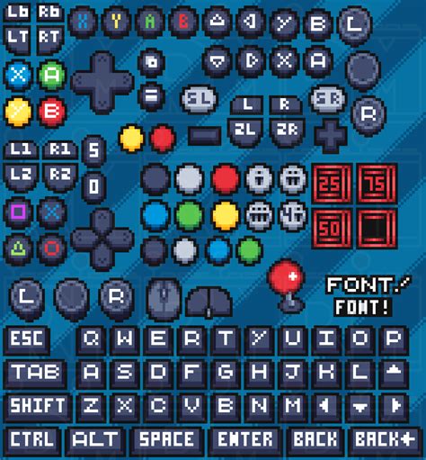 Pixel Button Prompts! (Keyboard/Gamepad) by Retrocade Media