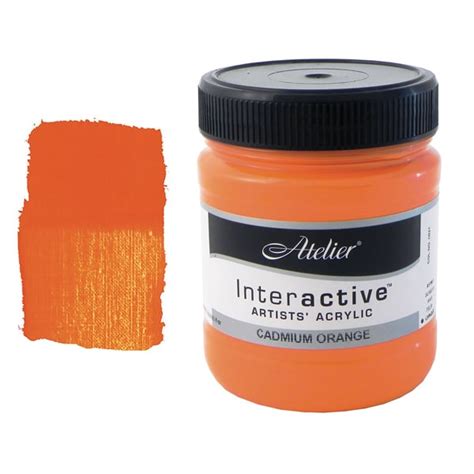 Buy Cadmium Orange s4 Atelier Interactive Acrylic Paint 500ml, Artist ...