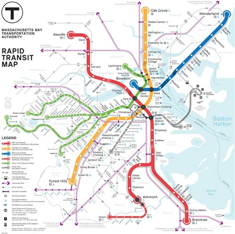 T Station Map Boston - London Top Attractions Map