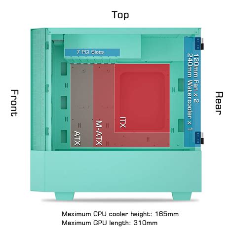 Buy darkFlash V22 Mint Green ATX Micro ATX Mini ITX M-ATX Computer Case Tower with Magnetic ...