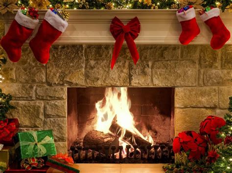 Christmas Fireplace Desktop Wallpapers on WallpaperDog