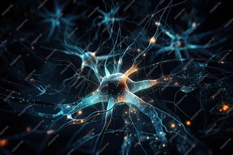 Premium AI Image | 3d illustration of neuron cell neurons nervous system computer generated ...