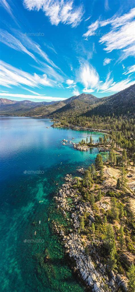 Aerial View of Lake Tahoe Shoreline | Aerial view, Lake tahoe, Aerial