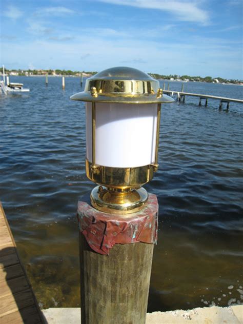 Brass European Nautical Piling Light - Dock Lights