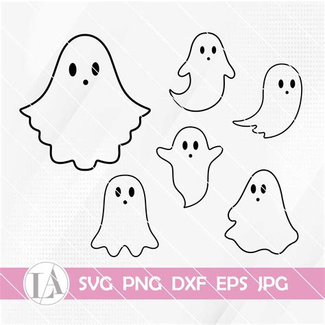 Halloween Ghost Svg Cute Ghost Bundle of 6 Cute Ghost Svg - Etsy