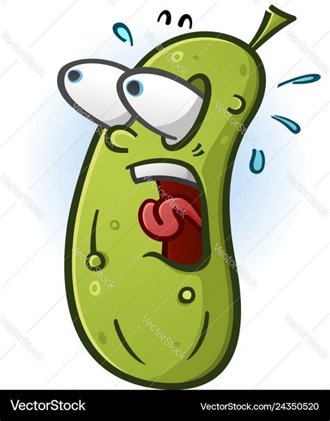 Pickle startled cartoon character with bug eyes Vector Image