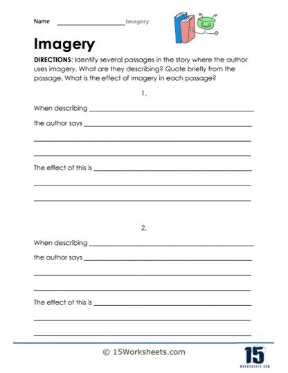 Imagery Worksheets - 15 Worksheets.com